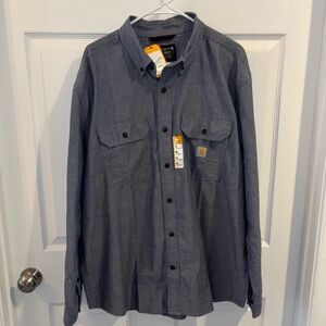 Carhartt Loose Fit Midweight Chambray Long Sleeve Blue Gray Shirt Men’s XL NWT